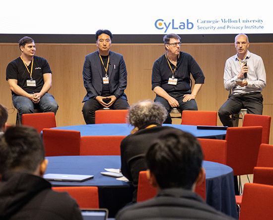 Photo of panel discussion at the CMU Secure Blockchain Summit