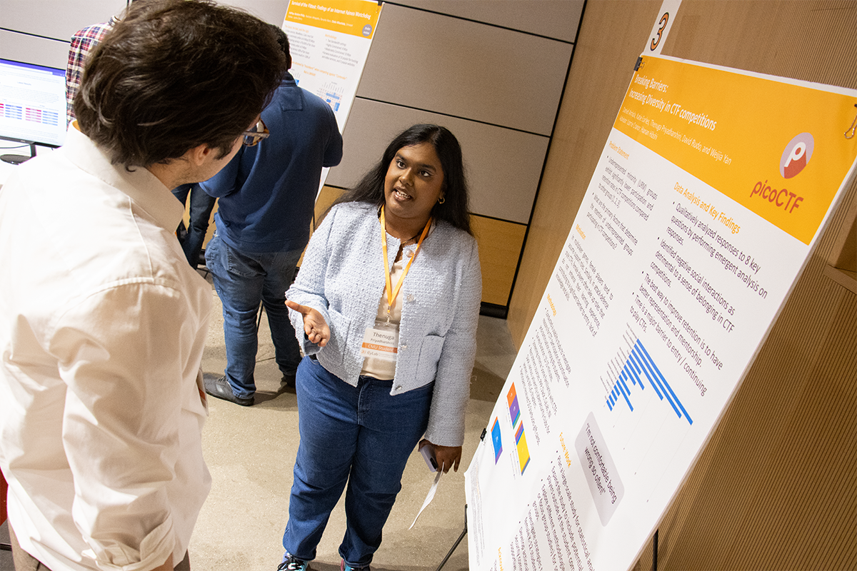 Student presents poster at CyLab's Partners Conference