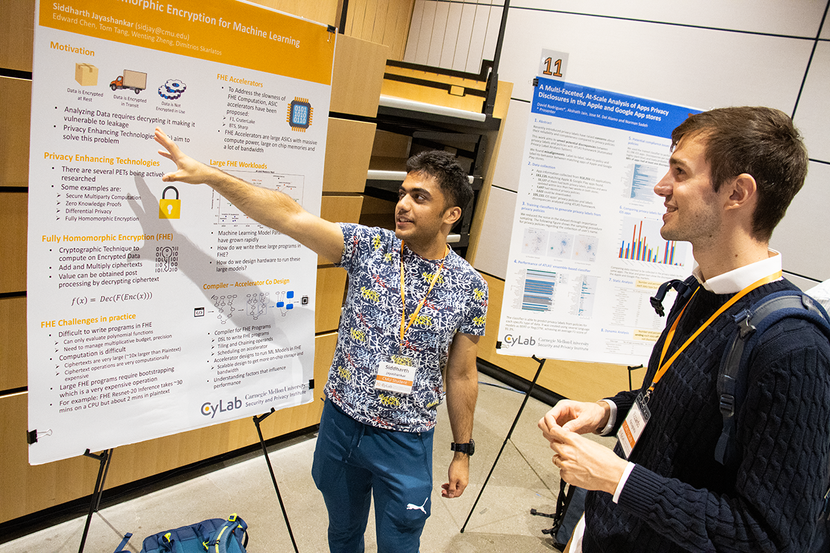 Student presents poster at CyLab's Partners Conference