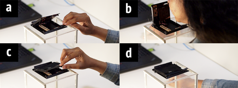 Photo showing the step-by-step functionality of the Candid Mic