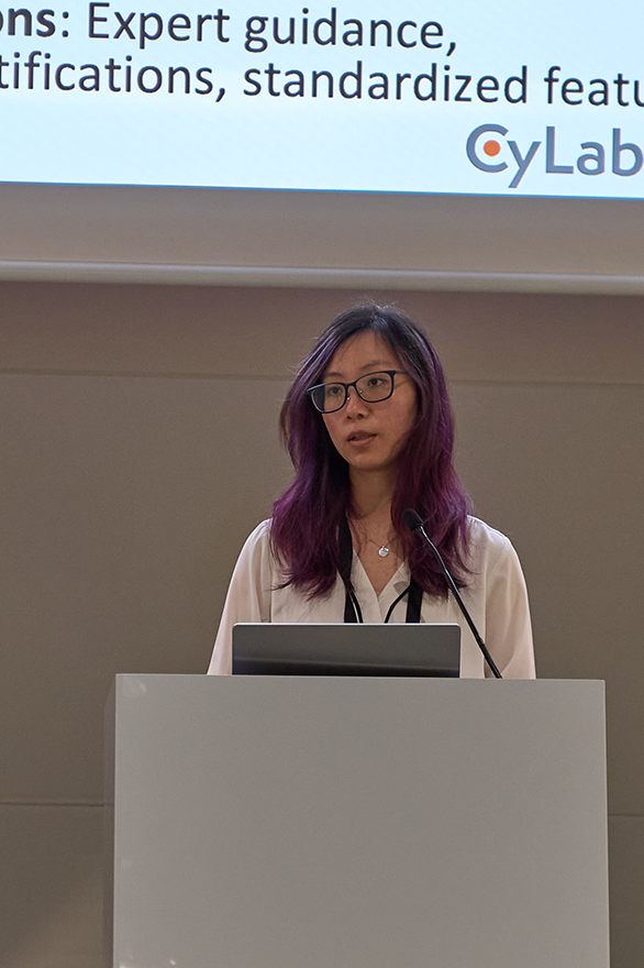 Photo of Jenny Tang presenting research at the ACM CHI 2026 Conference