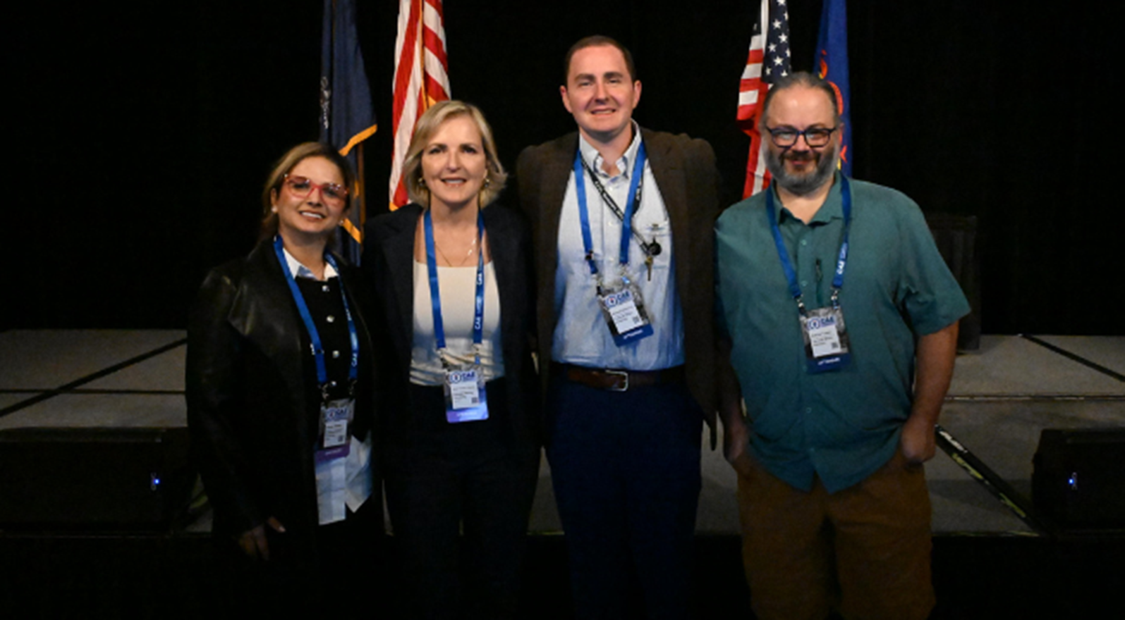 Hanan Hibshi, Dena Haritos Tsamitis, Michael Mattarock and Patrick Tague at the CAE Symposium 